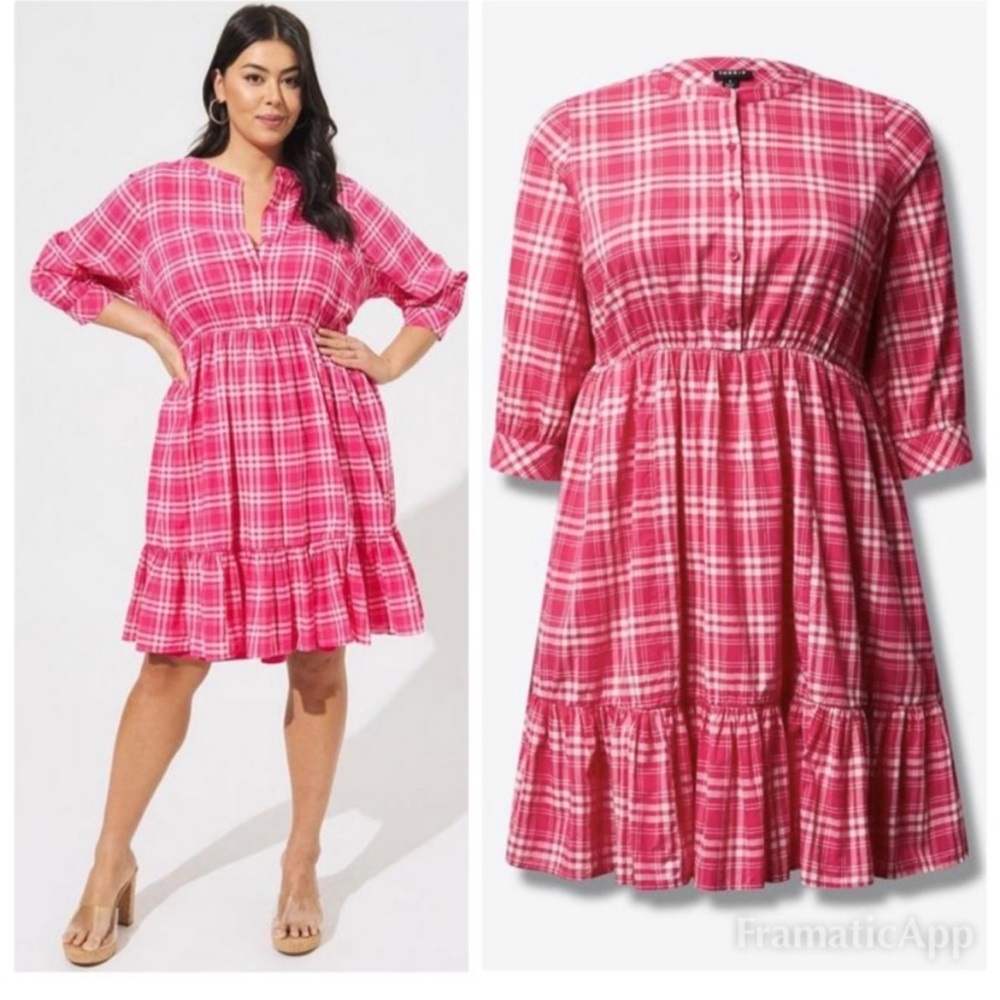 Torid Mini Voile Mandarin Collar
Dress Size 0 Pink